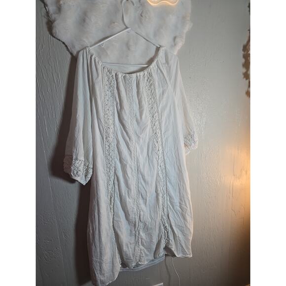 Western Cottagecore Plus Lane Bryant 22 / 24 White Eyelet Dress - Picture 4 of 7